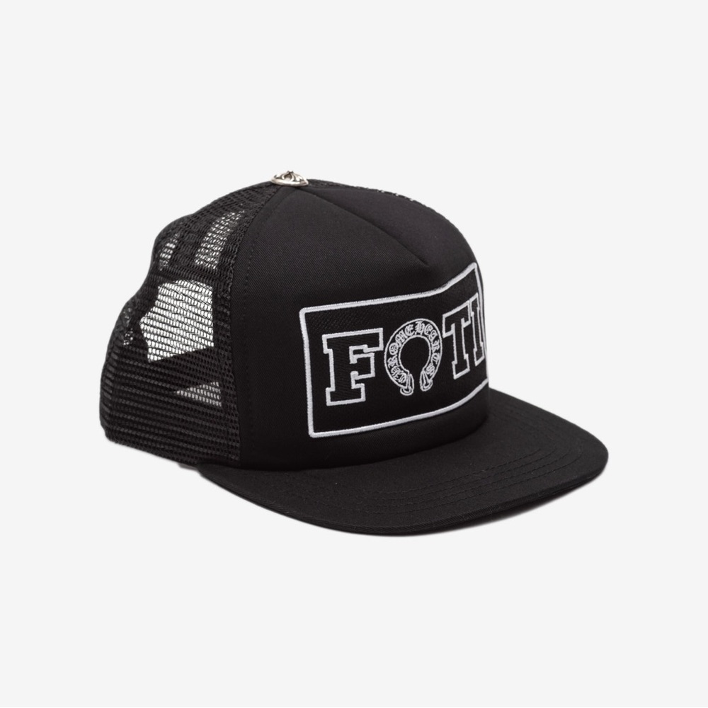 Chrome Hearts Rare FOTI CH PATCH BLACK/BLACK TRUCKER CAP - Picture 2 of 6